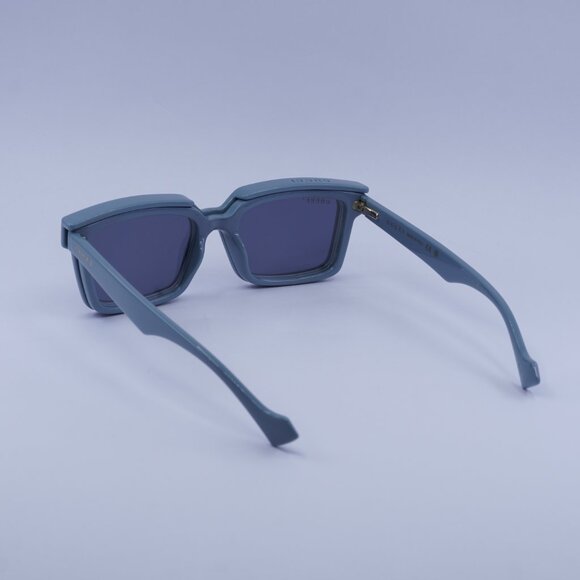 Gucci GG1543S 003 Sunglasses Blue Square Frame, Transparent with Clip-On Lenses - Picture 9 of 12